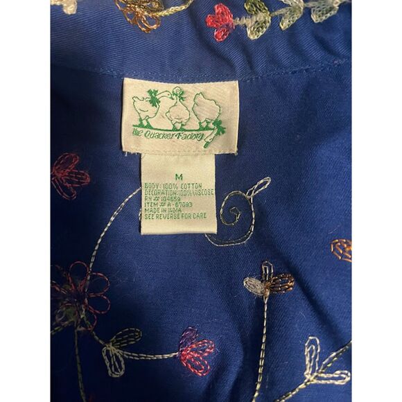 Vntg Quacker Factory Bohochic Embroidered & Beaded Butterflies Floral Jacket M - Picture 2 of 8